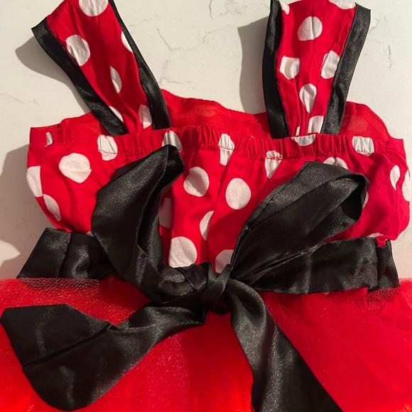 Minnie Mouse light up dress 12 mo red white matching headband! Worn once Disney - Picture 8 of 9
